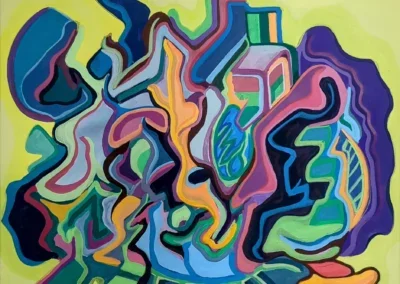 Acrylbild abstrakt, farbenfroh, surrealistische Kunst, Malerei Leipzig