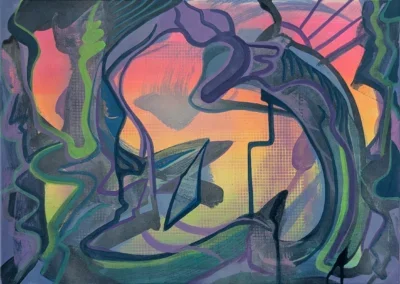 Acrylbild abstrakt, farbenfroh, surrealistische Kunst, Malerei Leipzig