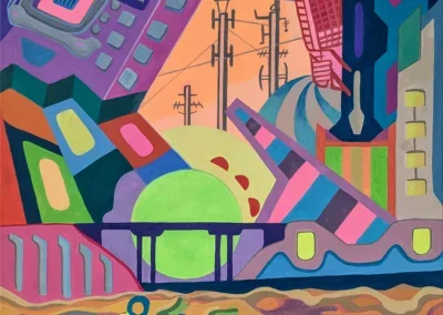 Acrylbild abstrakt, farbenfroh, surrealistische Kunst, Malerei Leipzig