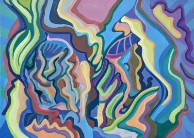 Acrylbild abstrakt, farbenfroh, surrealistische Kunst, Malerei Leipzig