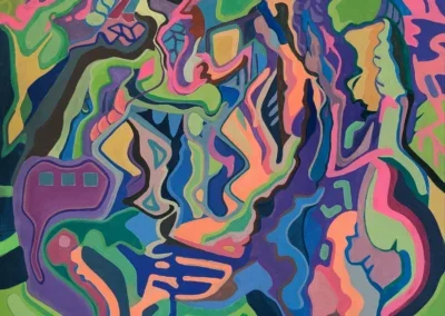 Acrylbild abstrakt, farbenfroh, surrealistische Kunst, Malerei Leipzig