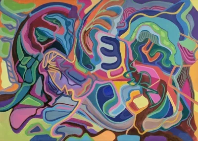 Acrylbild abstrakt, farbenfroh, surrealistische Kunst, Malerei Leipzig