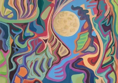 Acrylbild abstrakt, farbenfroh, surrealistische Kunst, Malerei Leipzig