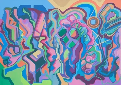 Acrylbild abstrakt, farbenfroh, surrealistische Kunst, Malerei Leipzig