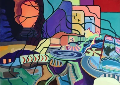 Acrylbild abstrakt, farbenfroh, surrealistische Kunst, Malerei Leipzig