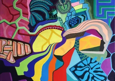 Acrylbild abstrakt, farbenfroh, surrealistische Kunst, Malerei Leipzig