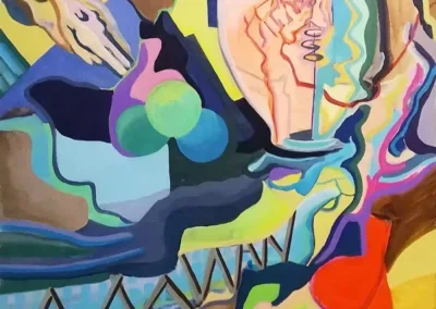 Acrylbild abstrakt, farbenfroh, surrealistische Kunst, Malerei Leipzig