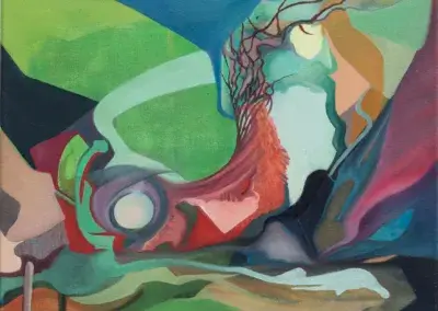 Ölbild abstrakt, farbenfroh, surrealistische Kunst, Malerei Leipzig